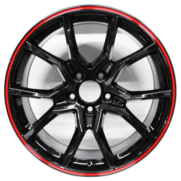 18 inch Poisonous - 5x114 - Gloss Black with Red Lip