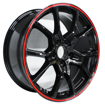 18 inch Poisonous - 5x114 - Gloss Black with Red Lip