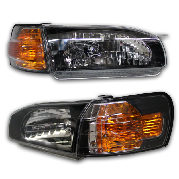      Black Crystal Headlights     Corner Lamps Includes      Bulbs & Wiring Not Included     Suitable To Fit Toyota Corolla RSI (96-98) Models     Sold Per Set - 2x Headlights, 2x Corner Lamps
