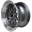 15 inch Panther - 4x100/114  Grey Machined Lip 