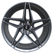 19 Inch - Stallion - N/W - 5x112 - Gunmetal Machine Face + Grey Clear Coat 8.5J/9.5J