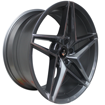 19 Inch - Stallion - N/W - 5x112 - Gunmetal Machine Face + Grey Clear Coat 8.5J/9.5J