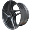 19 Inch - Stallion - N/W - 5x112 - Gunmetal Machine Face + Grey Clear Coat 8.5J/9.5J