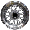 15 inch - BSS AV - 4X100/108 -  Silver Machine Lip - Chrome Rivets