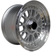 15 inch - BSS AV - 4X100/108 -  Silver Machine Lip - Chrome Rivets