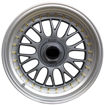 17 inch BSS AV - 4x100/108 - Matt Gunmetal Machine Lip - Gold Rivets 