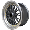 17 inch BSS AV - 4x100/108 - Matt Gunmetal Machine Lip - Gold Rivets 