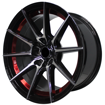 15 inch - Hector - 4X100/114 - Gloss Black Machined Red Undercoat 