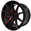 15 inch - Hector - 4X100/114 - Black Machined Red Coat
