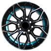 13 inch - XRay - 4x100/114 - Black Machined Face Blue Lip