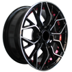 14 inch - XRay 4x100/114 - Black Machine Face Undercut Red 