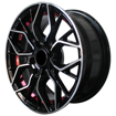 14 inch - XRay 4x100/114 - Black Machine Face Undercut Red 