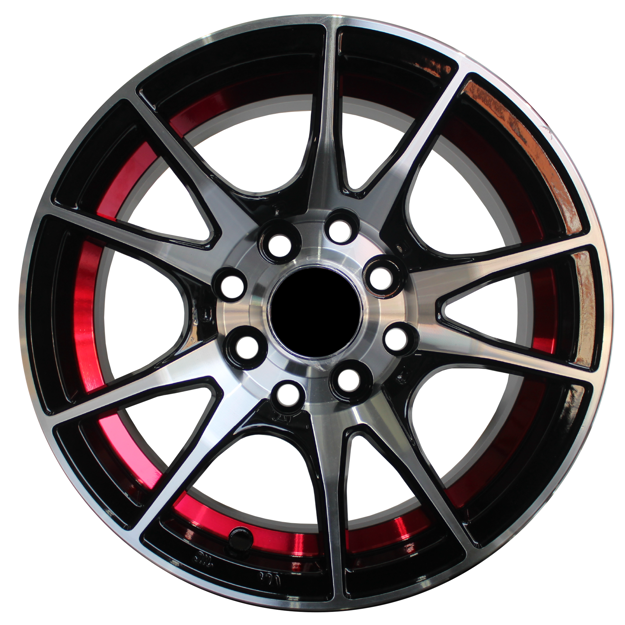 13 inch - Rhapsody - 4x100/114 - Black Machined Face Red Undercut