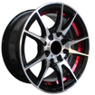 13 inch - Rhapsody - 4x100/114 - Black Machined Face Red Undercut