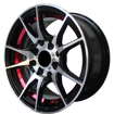 13 inch - Rhapsody - 4x100/114 - Black Machined Face Red Undercut