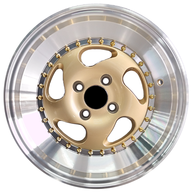 15 inch - Carera - 4X100 - Gold Machined Lip 