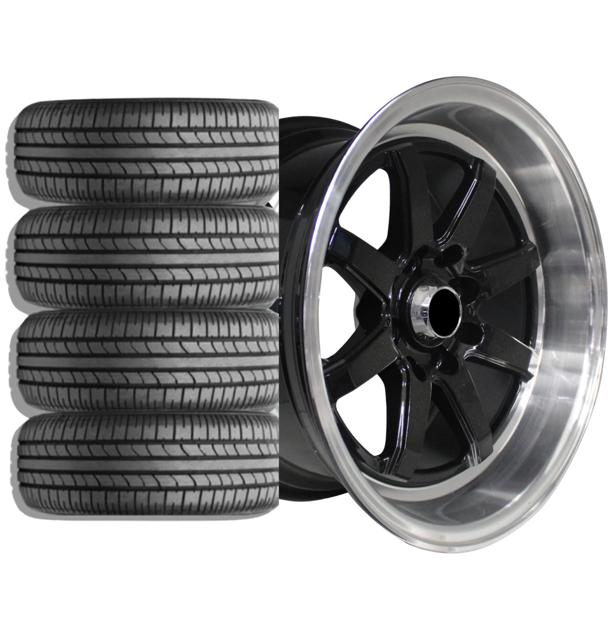 15 inch - Eleanor - 4x100/114 - Black Machined Lip Combo Deal