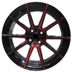 17 inch - Dominant - 4x100 - Black Machined Red Face