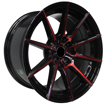 17 inch - Dominant - 4x100 - Black Machined Red Face