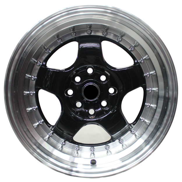 15 inch - Maestro  - 4x100/114 - Gloss Black  Machined Lip 