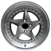 15 inch - Zenith - 4X100 - Matte Silver with Grey Undercut Spoke Silver Rivets 