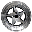 15 inch - Zenith - 4X100 - Silver with Black Undercut Spoke Silver Rivets 