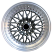 15 inch - Blitz - 4X100/114 - Gunmetal Grey Silver Lip + Silver Rivets 