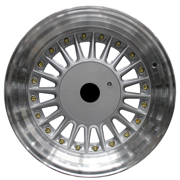 15 inch - Berlin - 4X100/114 - Silver Machined Lip Silver Rivets 