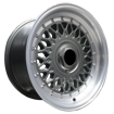 15 inch -  Santiago BSS  - 4X100/108- Grey Machine Lip Silver Rivets