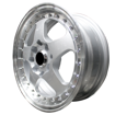 14 inch -4x100/114 - Stealth - Silver Machine Lip Silver Rivets