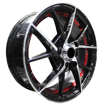 14 inch -4x100/114 - Regal - Black Machine Face Red Undercut