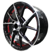 14 inch -4x100/114 - Regal - Black Machine Face Red Undercut