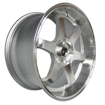 18 inch - Rays TE37 - N/W - 5x112 - Silver Machine Face