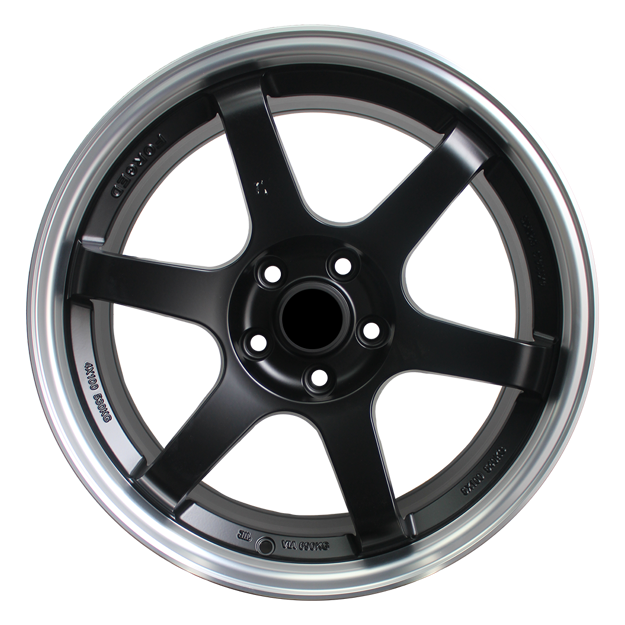 18 inch - TE37  - 5x112 - Matte Black w Machined Lip