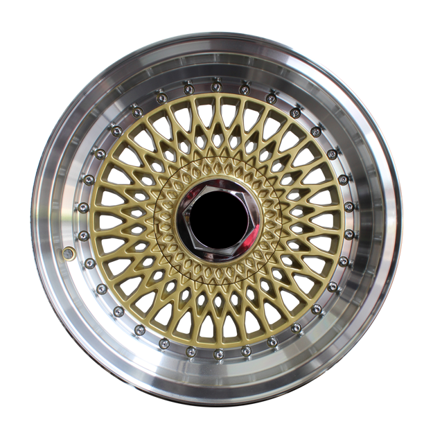 Picture of 15 Inch -  R Edge Supermesh BSS  - 8X100/114.3 - Gold Lip Silver Rivet