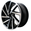 Picture of 17  Inch Golf 7.5 R Style - 5x100 - BLACK MACHINED FACE