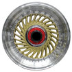 15 inch - Super Finn - 4X100/114 - Gold Machined Lip Silver Rivets 