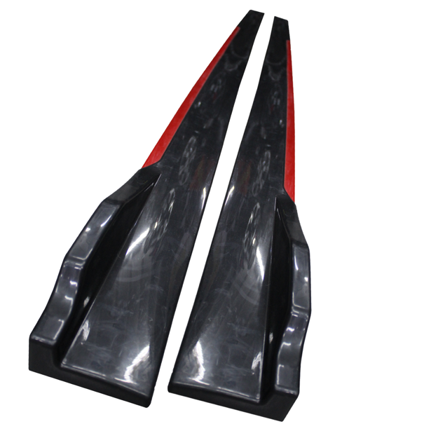 Picture of Universal Side Skirt - (240CM) Gloss Black w/red