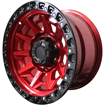 Picture of 15 Inch - Hunter - 8J - 6x139.7 - Gloss Red+Black Lip