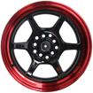 Picture of 15 inch - Crest -10x100/114 - Black/Machine Lip+Red