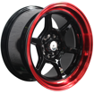 Picture of 15 inch - Crest -10x100/114 - Black/Machine Lip+Red