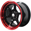 Picture of 15 inch - Crest -10x100/114 - Black/Machine Lip+Red