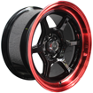 Picture of 15 Inch - Crest - 8x100/114 - Black Machine Lip + Red