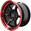 Picture of 15 Inch - Crest - 8x100/114 - Black Machine Lip + Red