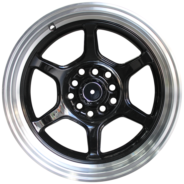 Picture of 15 inch - Crest -10x100/114 - Black Machined Lip